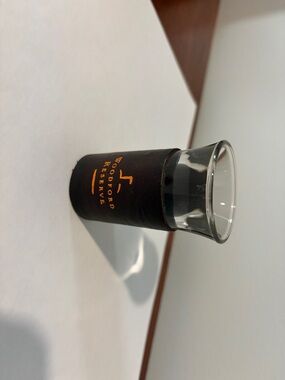 Woodford Reserve Branded Leather-wrapped Shot Glass - Black with Gold Logo